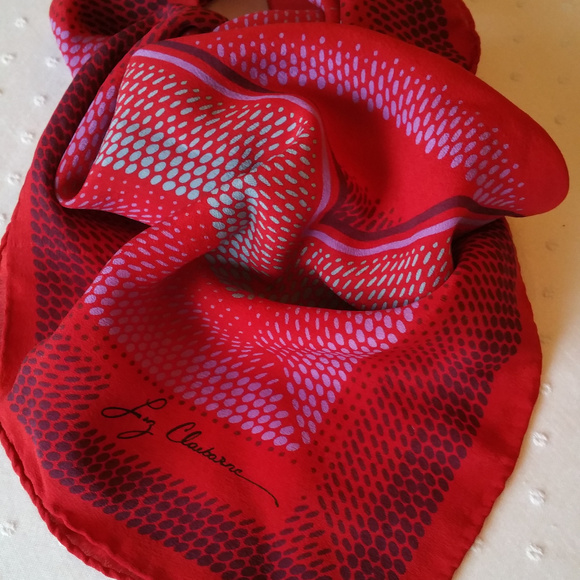 Vintage 80's Red Geometric Design Scarf - Picture 4 of 5